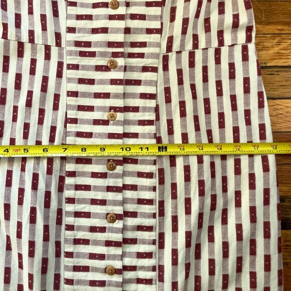 Ilana Kohn Rose Midi Dress Dobby Dot Sz. 2 (S) Red and White Geometric Print - Picture 12 of 16